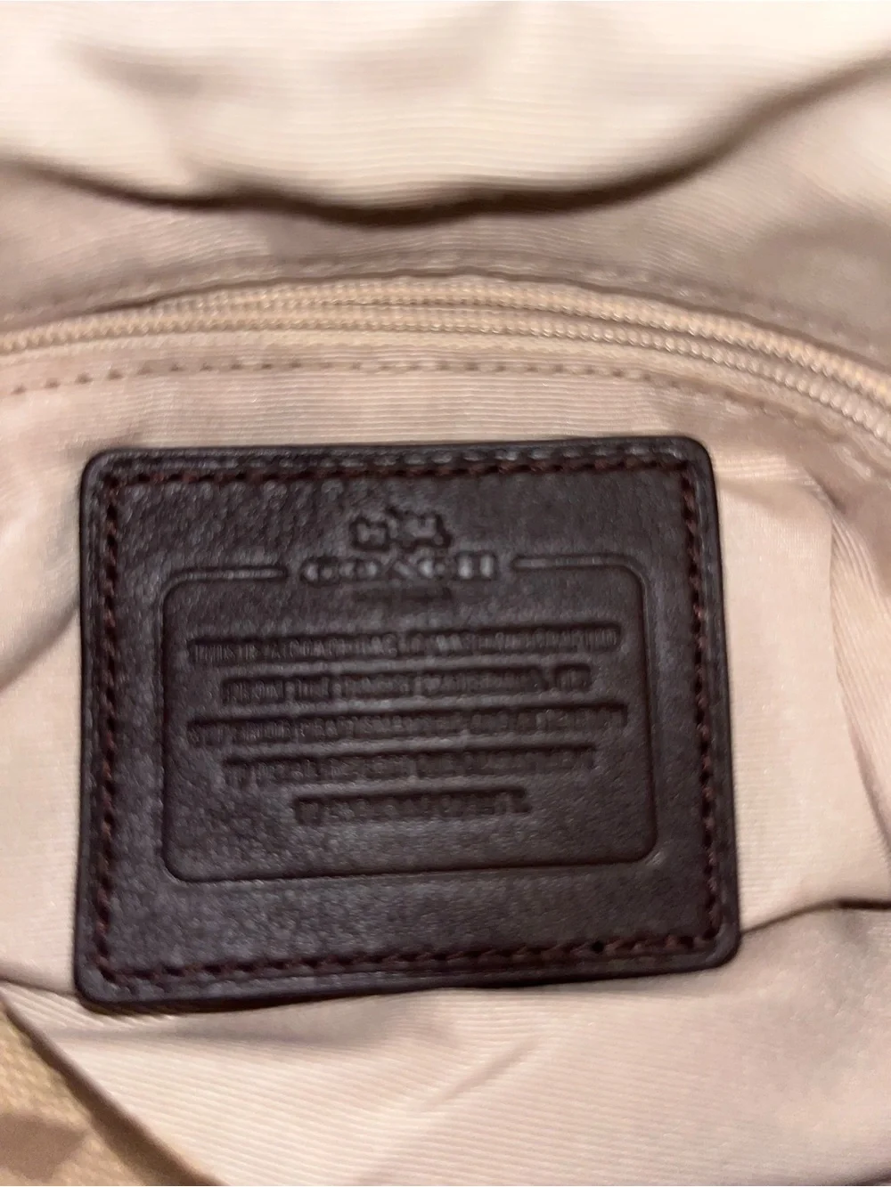 Coach Canvas Shoulder Bag in Khaki and Brown